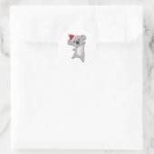 Koala Kerstmis Kinderen Santa Ronde Sticker (Tas)