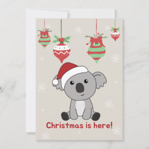 Koala Kerstmis Sneeuw Winter Dieren Koala's Vakant Feestdagenkaart