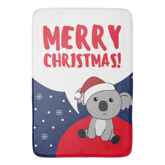 Koala Kerstwinter winterdieren Koalas Bath Ma Badmat (Voorkant Verticaal)
