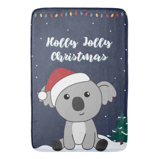 Koala Kerstwinter winterdieren Koalas Bath Ma Badmat (Voorkant Verticaal)