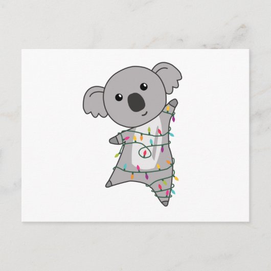 Koala Kerstwinter winterdieren Koalas Briefkaart (Voorkant)