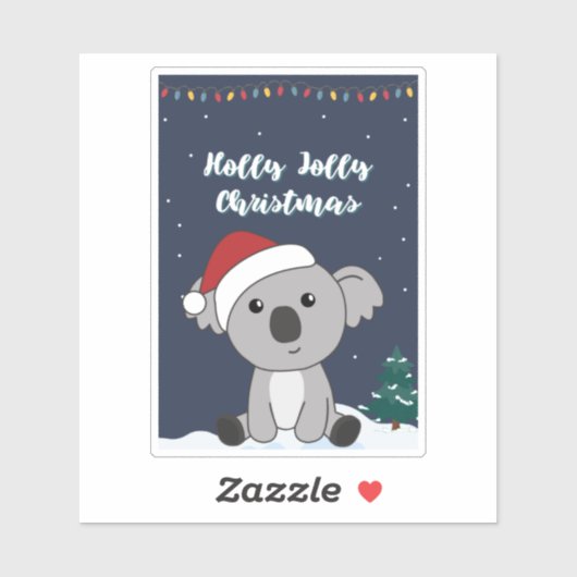 Koala Kerstwinter winterdieren Koalas-Sticker Sticker (Vel)