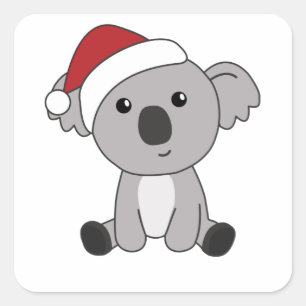Koala Kerstwinter winterdieren Koalas Vierkante Sticker
