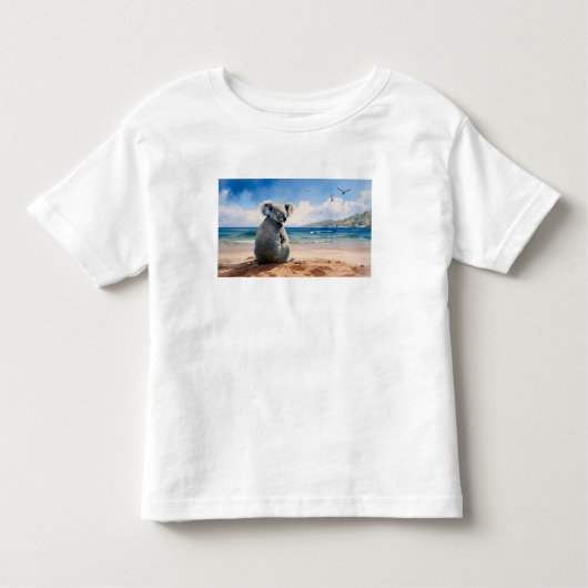 Koala kijkt naar de oceaan kinder shirts (Voorkant)