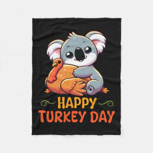 Koala Knuffelen Turkije Happy Thanksgiving Turkije Fleece Deken
