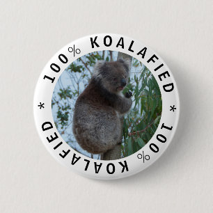 Koala Koalafied Gekwalificeerd Schattige Grappig Ronde Button 5,7 Cm
