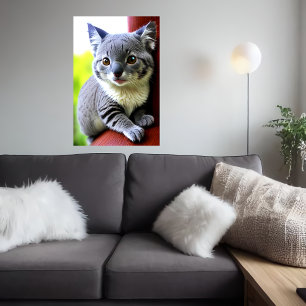 Koala: Koel en schattig hybride kat   AI Art. Poster