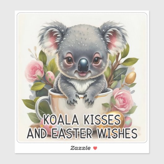 Koala kussen en paaswensen - paaswensen - Sticker (Vel)