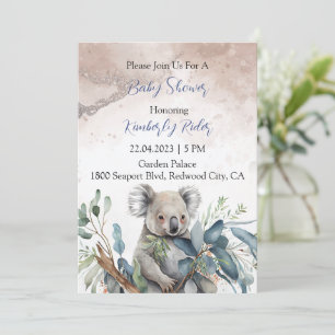 Koala Leaves Baby shower Kaart