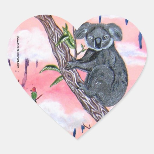 Koala Love Hart Sticker (Voorkant)