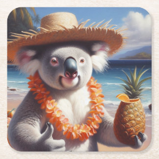 Koala Luau Vierkante Kartonnen Onderzetter