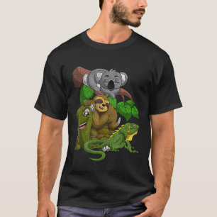 Koala Luiaard Schildpad Iguana Grappige Dieren Tro T-shirt