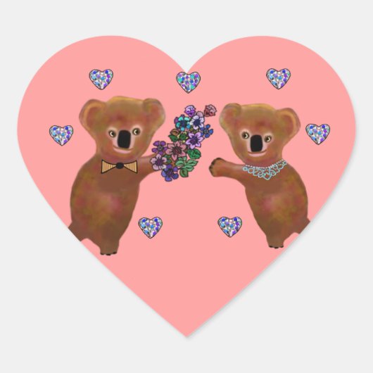 Koala Luv You Hart Sticker (Voorkant)