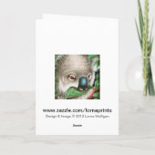 Koala mâchant une carte d'anniversaire de feuille (Dos)
