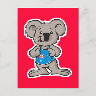 koala met Australië shirt Briefkaart