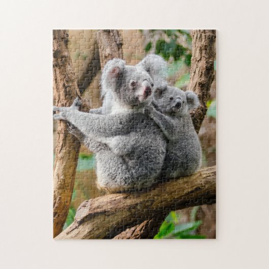 Koala met Baby in een boom in Australië Legpuzzel (Verticaal)