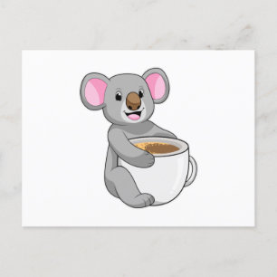 Koala met Coffee Cup Briefkaart