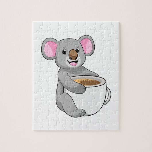 Koala met Coffee Cup Legpuzzel (Verticaal)