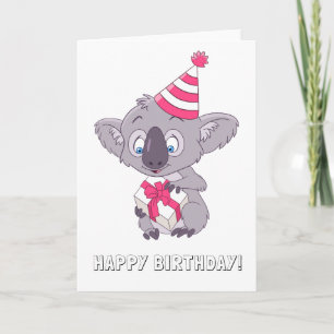 Koala met een cadeau kaart
