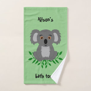 Koala met eucalyptus kinder badhanddoek handdoek