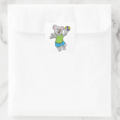 Koala met Handball Sports Vierkante Sticker (Tas)