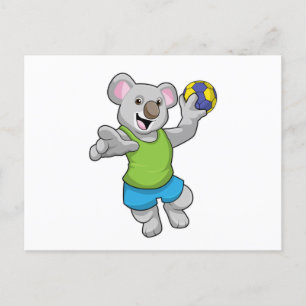 Koala met handbalsporten briefkaart