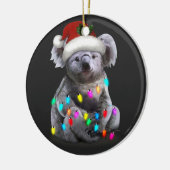 Koala met kerstlampjes als seizoen keramisch ornament (Links)
