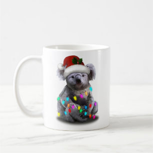 Koala met kerstlampjes als seizoen koffiemok