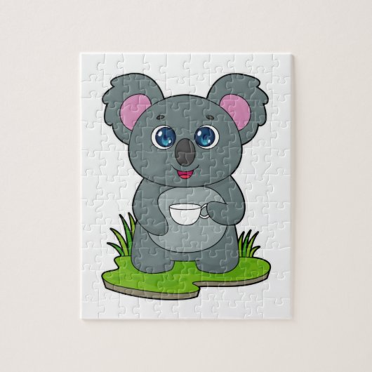 Koala met koffiebeker legpuzzel (Verticaal)