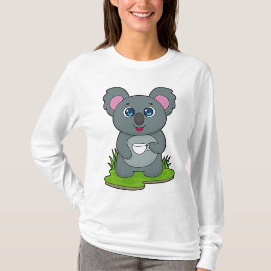 Koala met koffiebeker t-shirt (Voorkant)