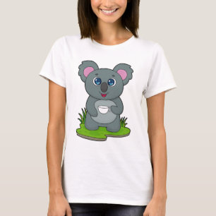Koala met koffiebeker t-shirt