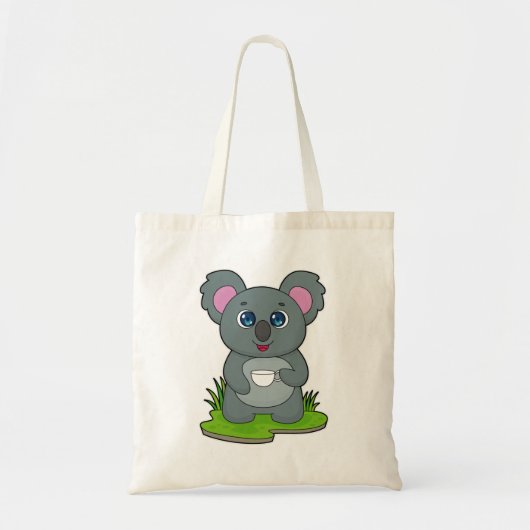 Koala met koffiebeker tote bag (Voorkant)