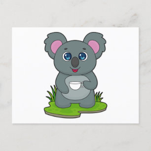 Koala met koffiekopje briefkaart