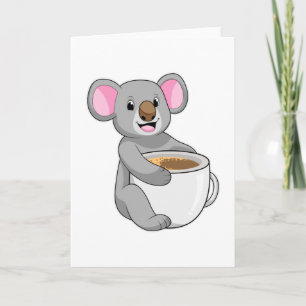 Koala met koffiekopje kaart
