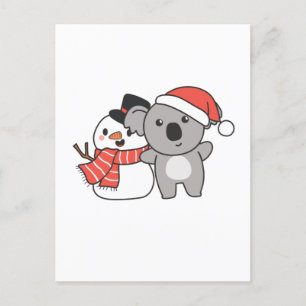 Koala met Snowman in de winter voor Kerstmis Feestdagenkaart