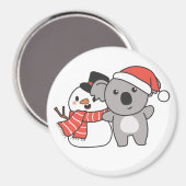 Koala met Snowman in de winter voor kerstnet Magneet (Voorkant / Achterkant)