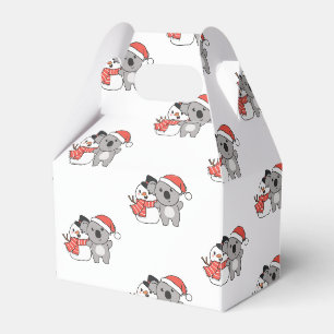 Koala met Snowman in de winter voor kerstvakantie Bedankdoosjes