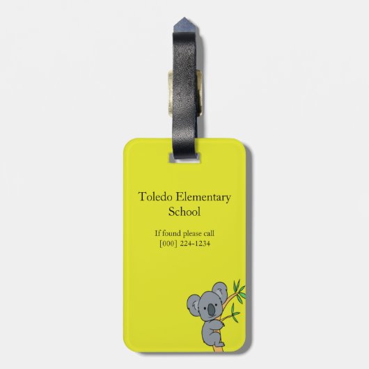 Koala Monogram Bagagelabel (Achterkant verticaal)