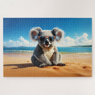Koala op een zandstrand legpuzzel
