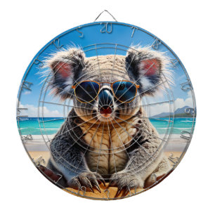 Koala op een zandstrand Prettig kerstfeest Dartbord
