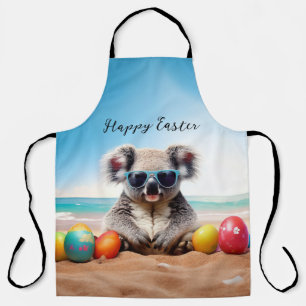 Koala op het strand met Pasen eieren Gelukkig Pase Schort