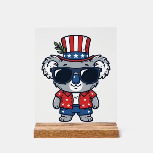 Koala patriotique style vintage vectoriel_1 (Recto)