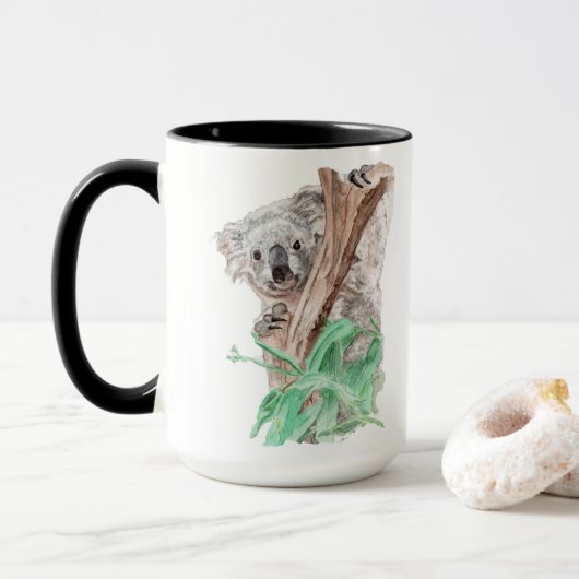 Koala Peek-A-Boo over een Mok (Met donut)