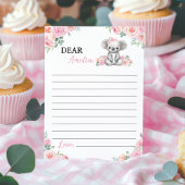 Koala Pink Floral Time Capsule Note Bericht Kaart