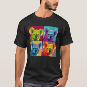 Koala Pop Illustratie Kleurrijke Dieren Vrouwen Ma T-shirt