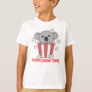 Koala Popcorn tijd Funny Animals in voedsel T-shirt
