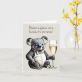 Koala Pun Wenskaart Kaart (Gele Bloem)
