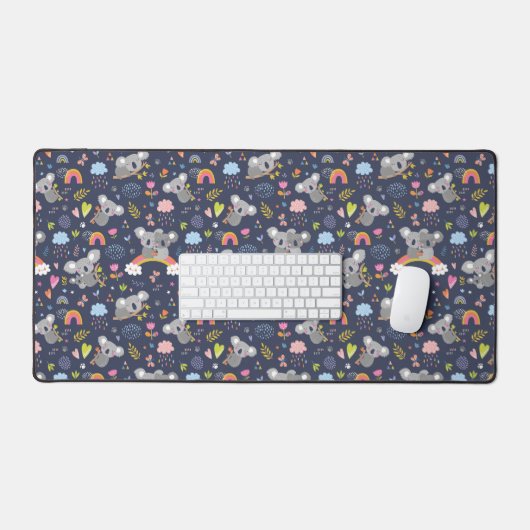 Koala Rainbow Love Pattern Bureaumat (Keyboard & Muis)