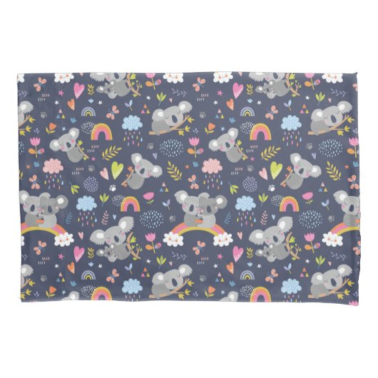 Koala Rainbow Love Pattern Kussensloop (Voorkant)