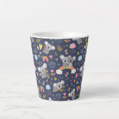 Koala Rainbow Love Pattern Latte Mok (Voorkant)